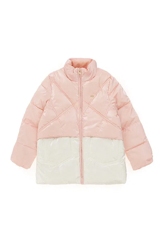 Детское пальто для девочек с длинным рукавом U.S. Polo Assn., Salmon — фото 4