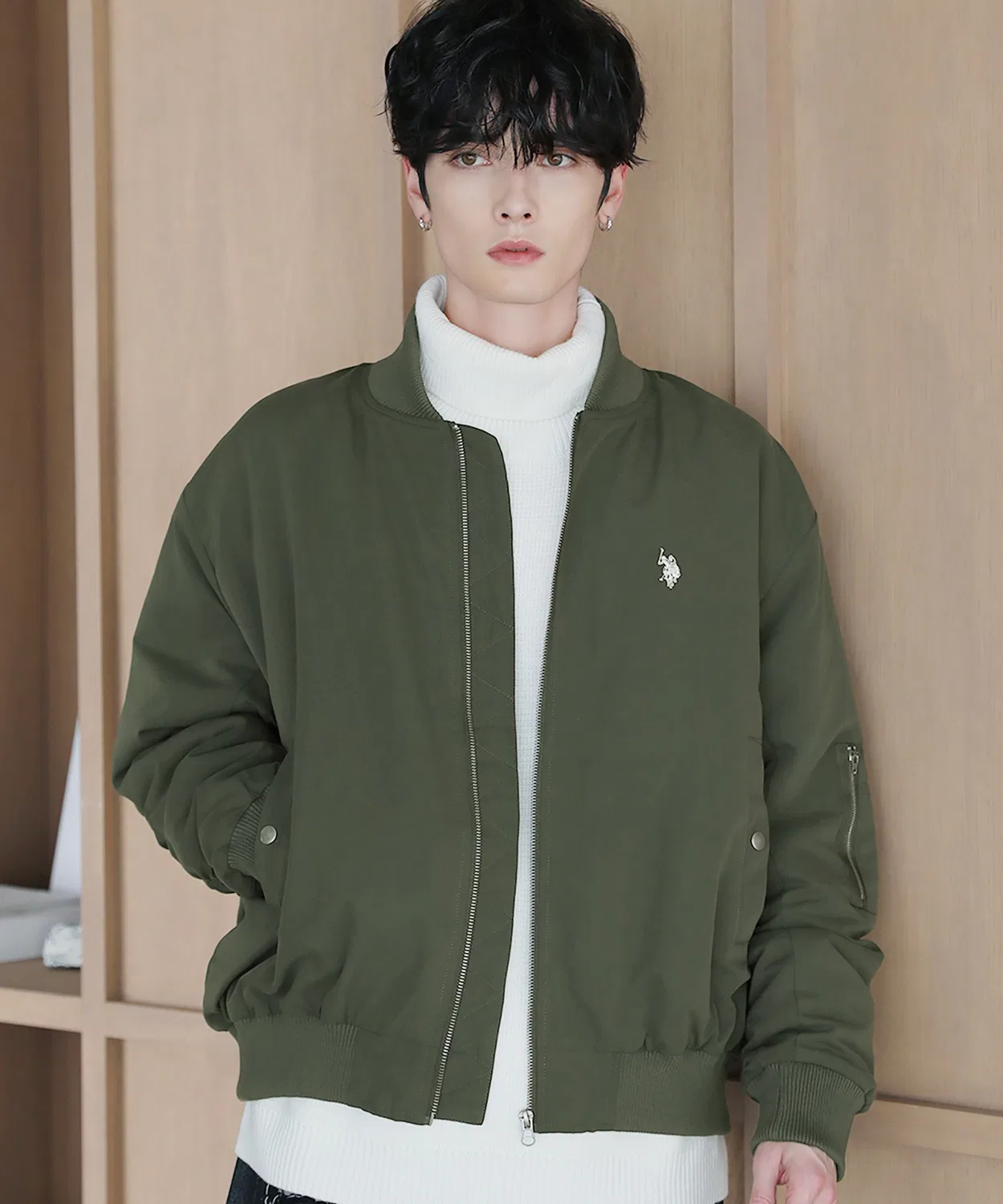Мужская куртка MA-1 с утеплителем Oversize Short U.S. POLO ASSN., Khaki