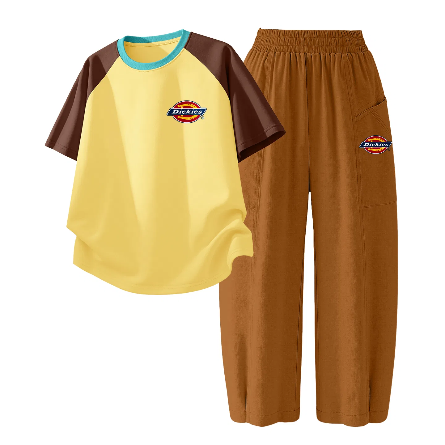 Детский спортивный костюм с круглым вырезом Dickies, Brown Yellow/Amber Yellow