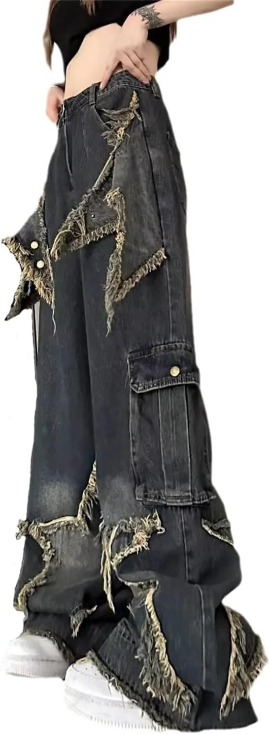 

Женские джинсы в стиле ретро с высокой талией, свободные и широкие