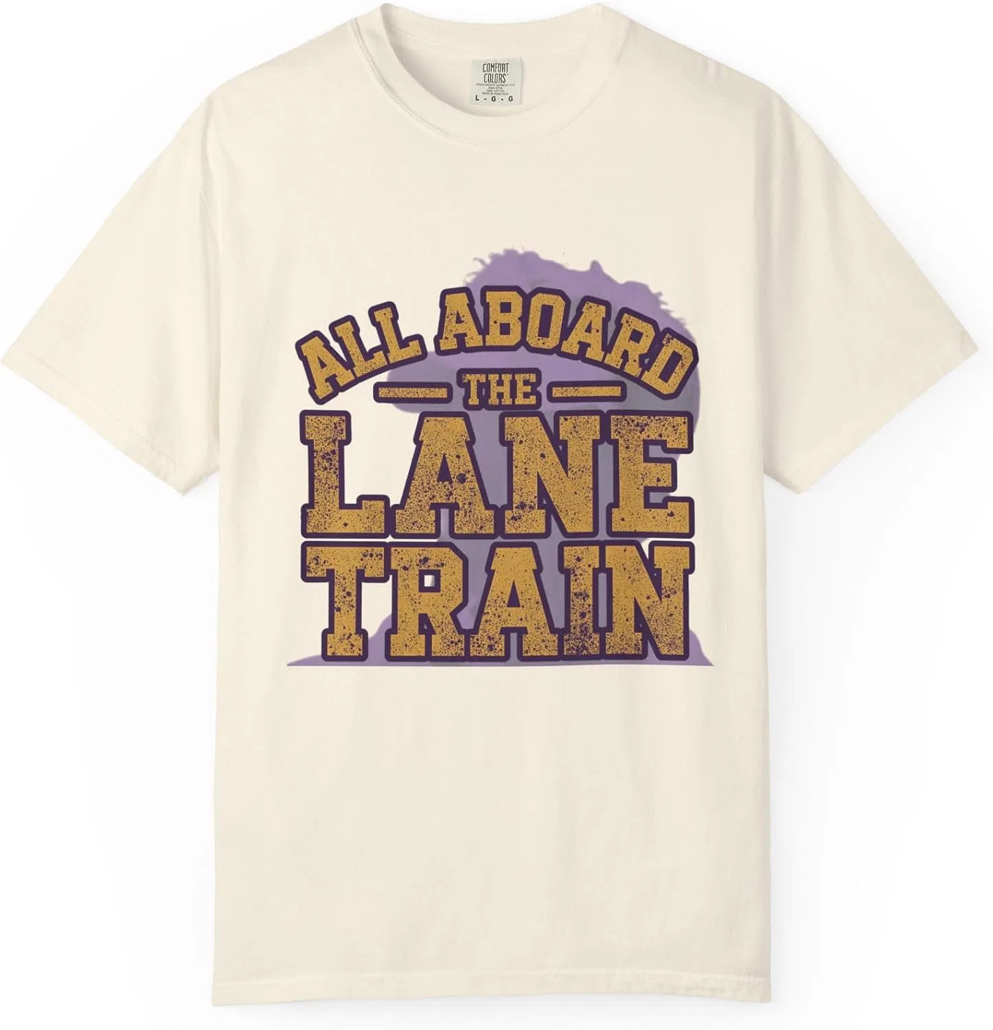 Футболка с принтом All Aboard The Lane Train Comfort Colors, Ivory
