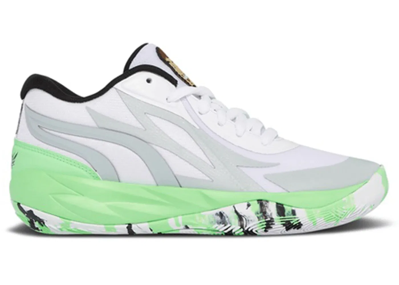 Детские баскетбольные кроссовки Puma LaMelo Ball MB.02 Lo, Elektro Green/White