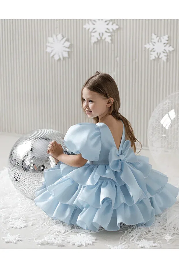 Детское платье для девочек с коротким рукавом Party Asel Kids, Blue
