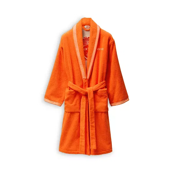 Женский халат с поясом Terry Medusa Jacquard Versace, Orange/White