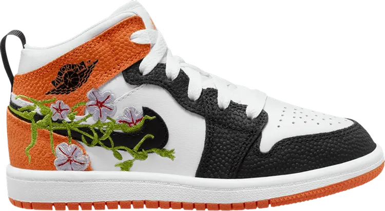 

Кроссовки Air Jordan 1 Mid PS Floral, оранжевый, Оранжевый;черный, Кроссовки Air Jordan 1 Mid PS Floral, оранжевый