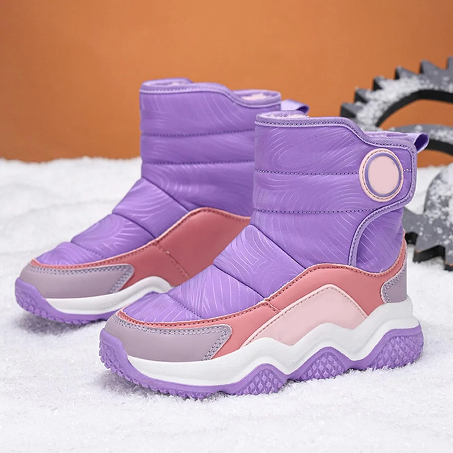 Детские зимние сапоги для девочек с меховой подкладкой, Light Violet — фото 3