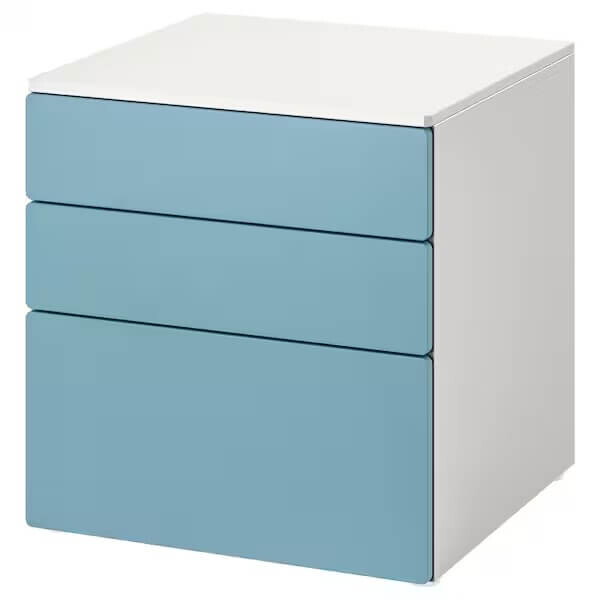 

Комод с 3 ящиками Ikea Smastad/Platsa, 60х57х63 см, белый/голубой