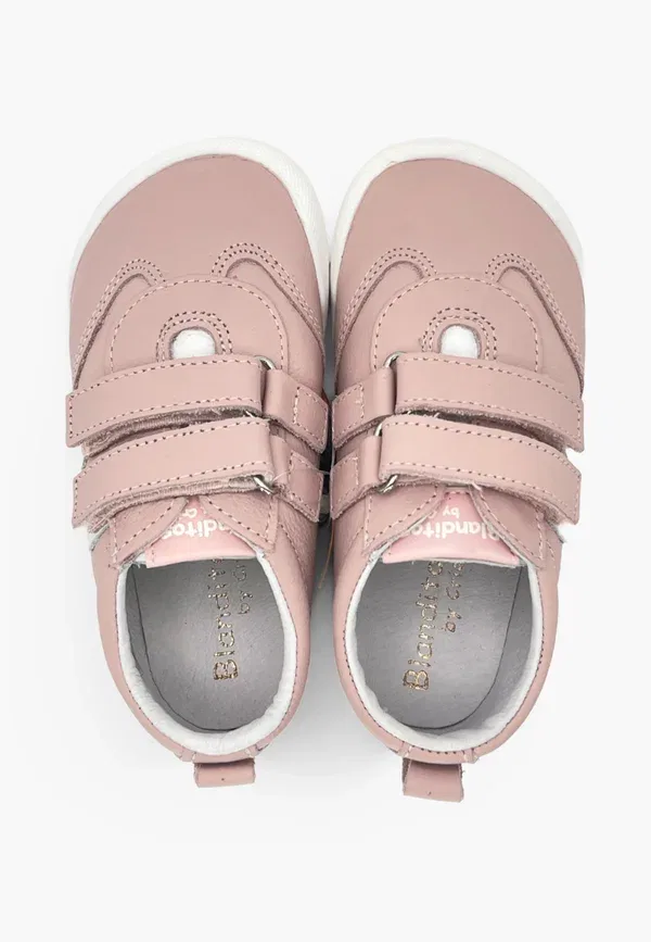 Кроссовки кожаные Zapatillas blanditos bandas laterales unisex - baby shoes Pisamonas, розовый — фото 3