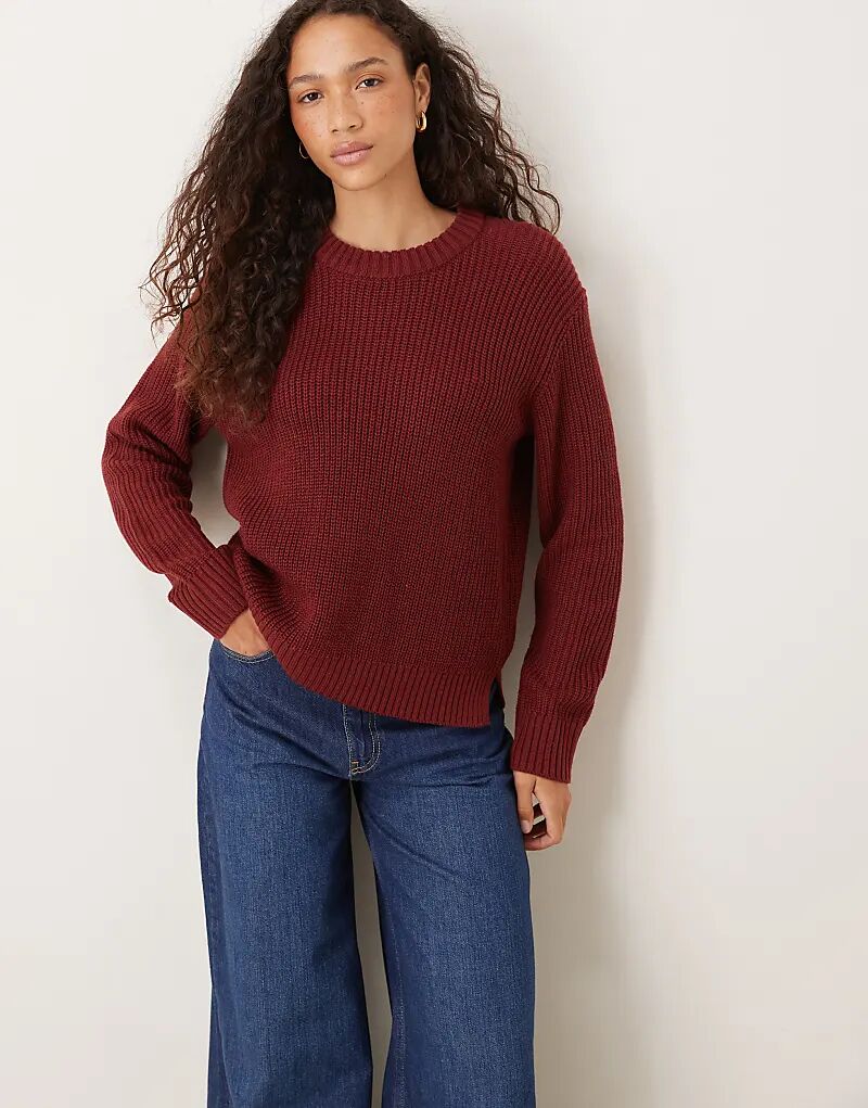 

Вязаный джемпер JJXX бордового цвета