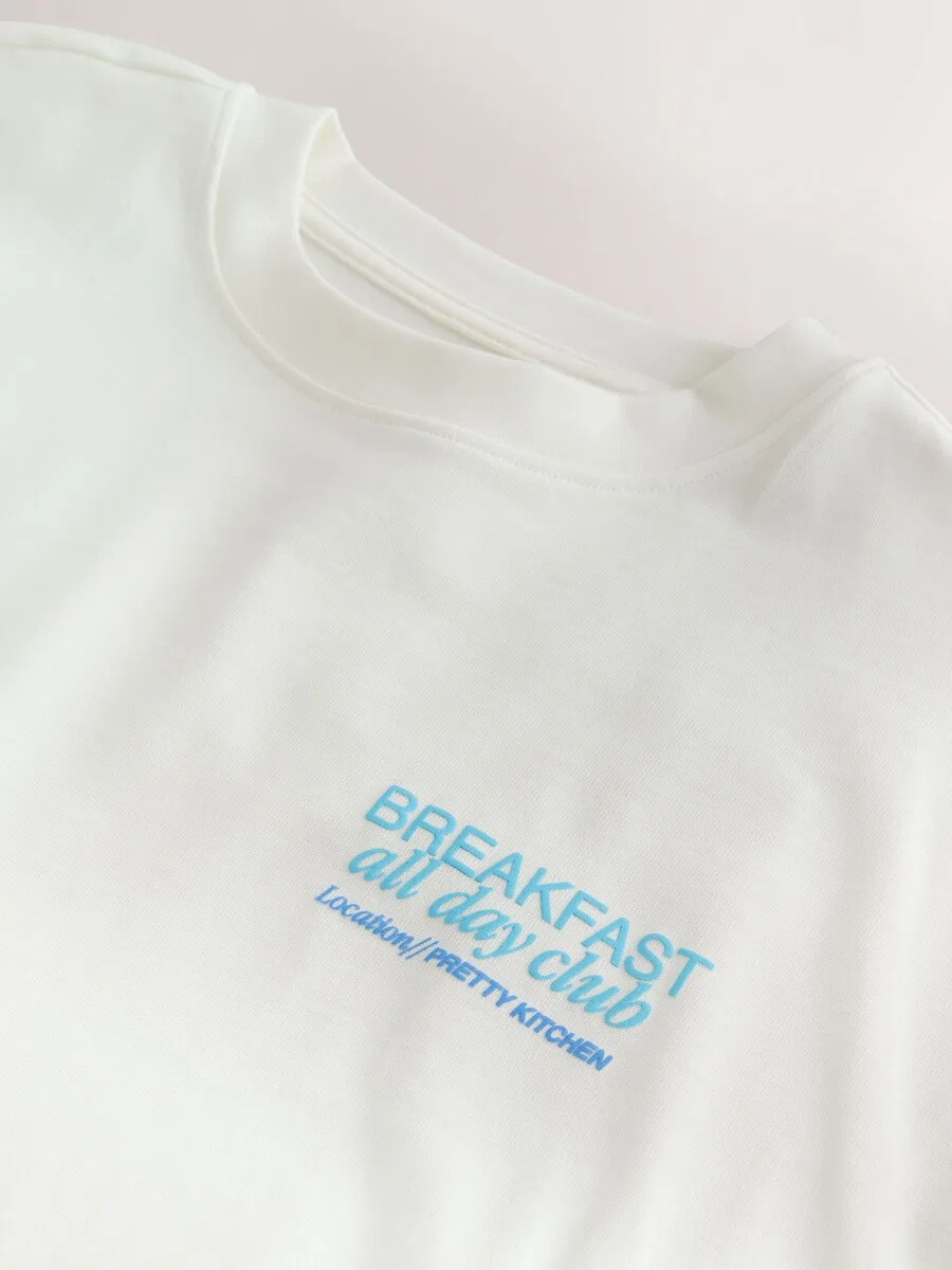 Футболка Next Shirt Bagel цвета экрю — фото 4