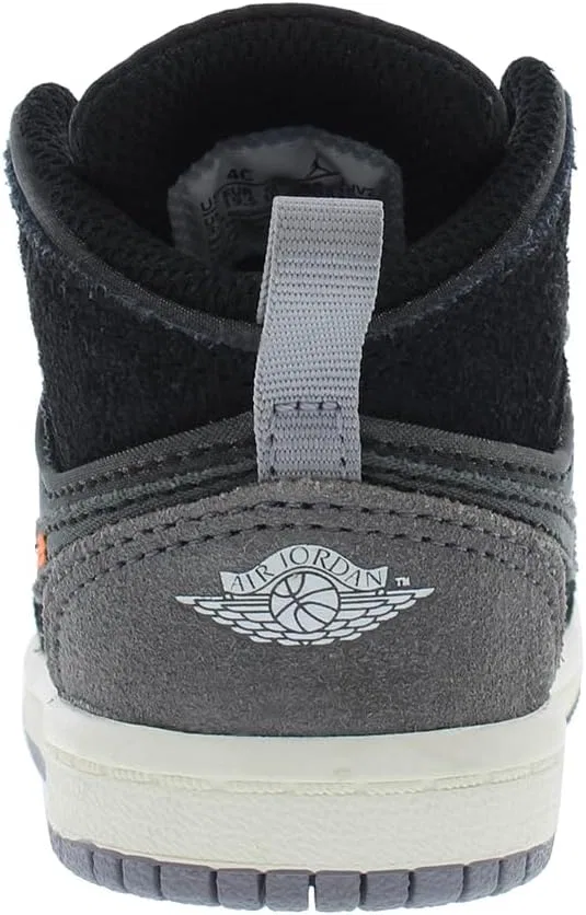 Детские кроссовки для мальчиков Jordan 1 Mid SE Nike, Black/Cement Grey/Light Graphite — фото 3
