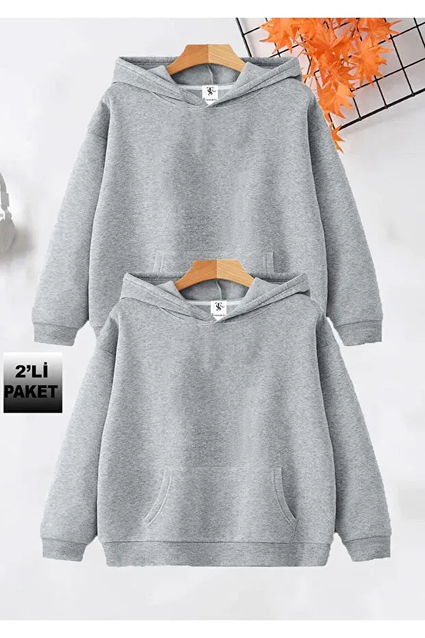 Детские свитшот для девочек с капюшоном Twins Tailors, Gray