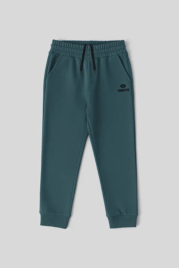 Детские спортивные штаны для мальчиков с манжетами Tommy Life, Forest Green — фото 3
