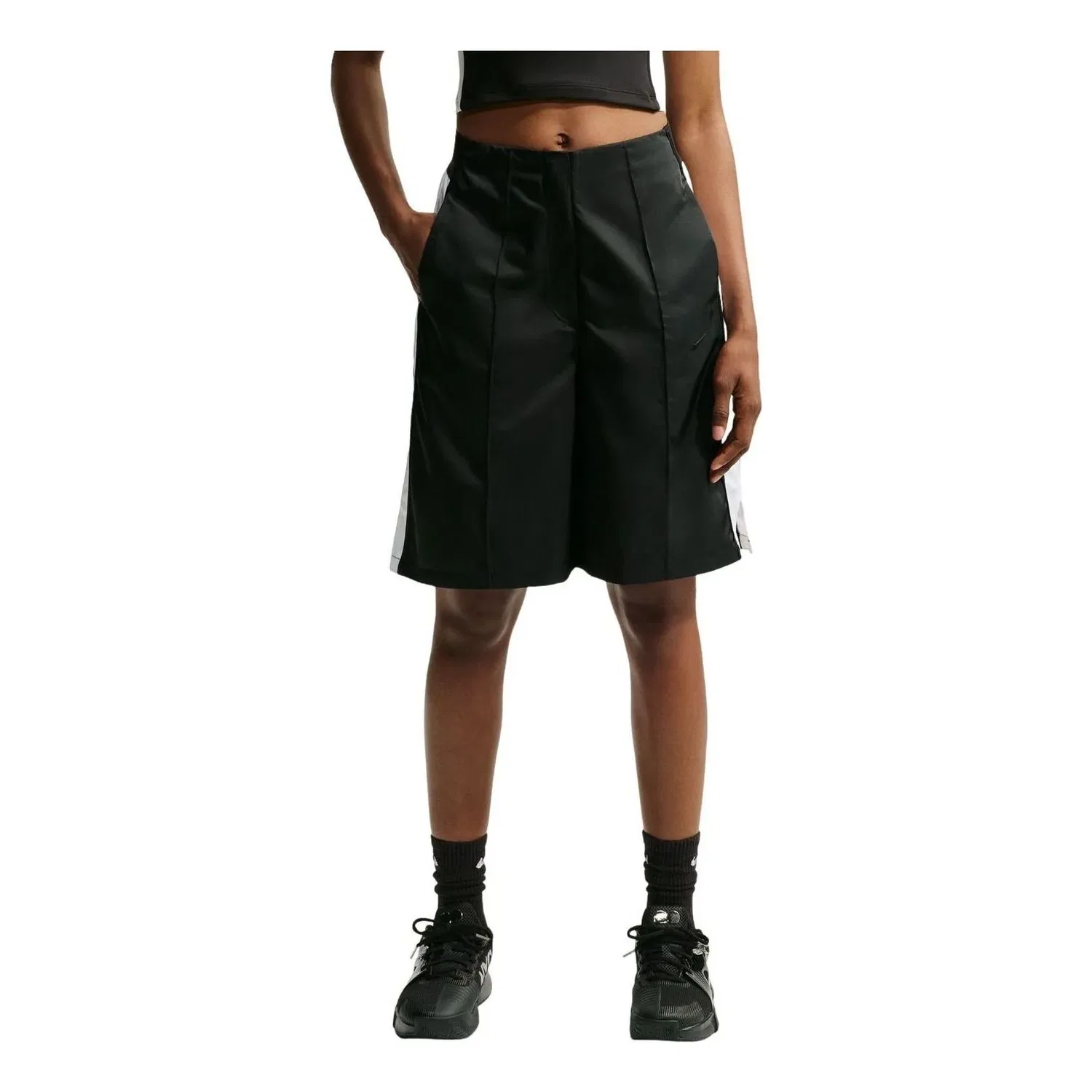 Женские шорты Naomi Osaka Loose Mid-Rise Shorts 'Black White' Nike, Black/White