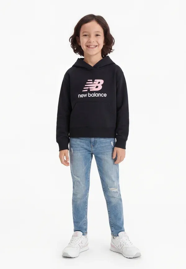 Худи с принтом Stacked logo New Balance, Caviar, цвет caviar