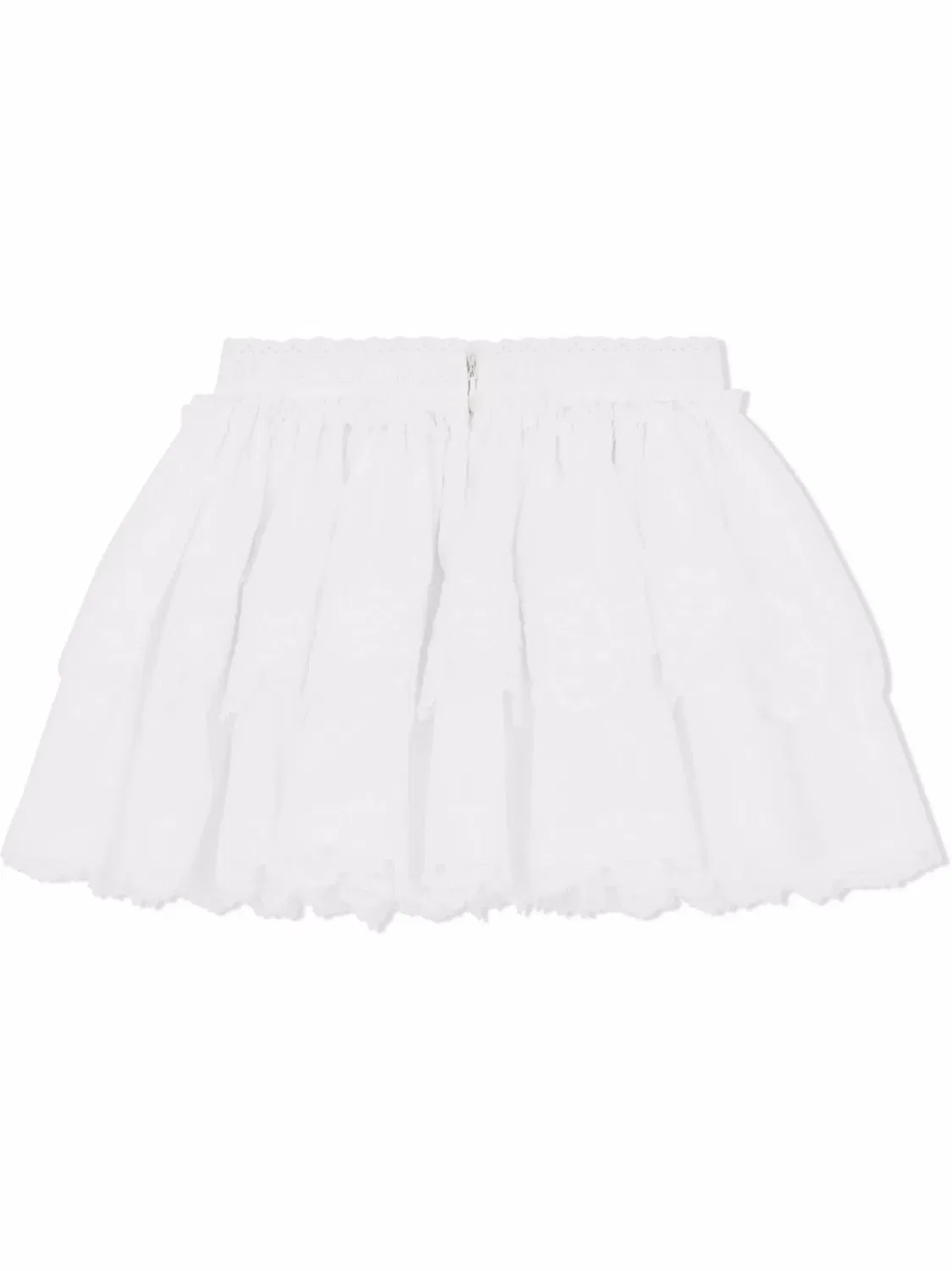 Поплиновая юбка с английской вышивкой Dolce & Gabbana Kids, белый — фото 2
