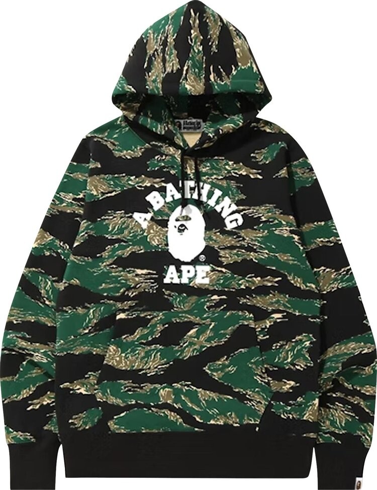 

Худи BAPE Tiger Camo College Pullover Hoodie 'Green', зеленый