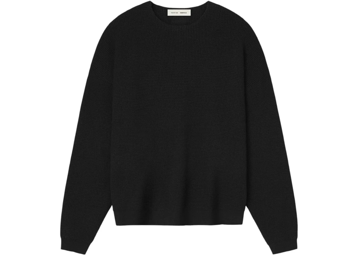 Мужской свитер с вафельным узором Fear of God Essentials Sweater, Jet Black