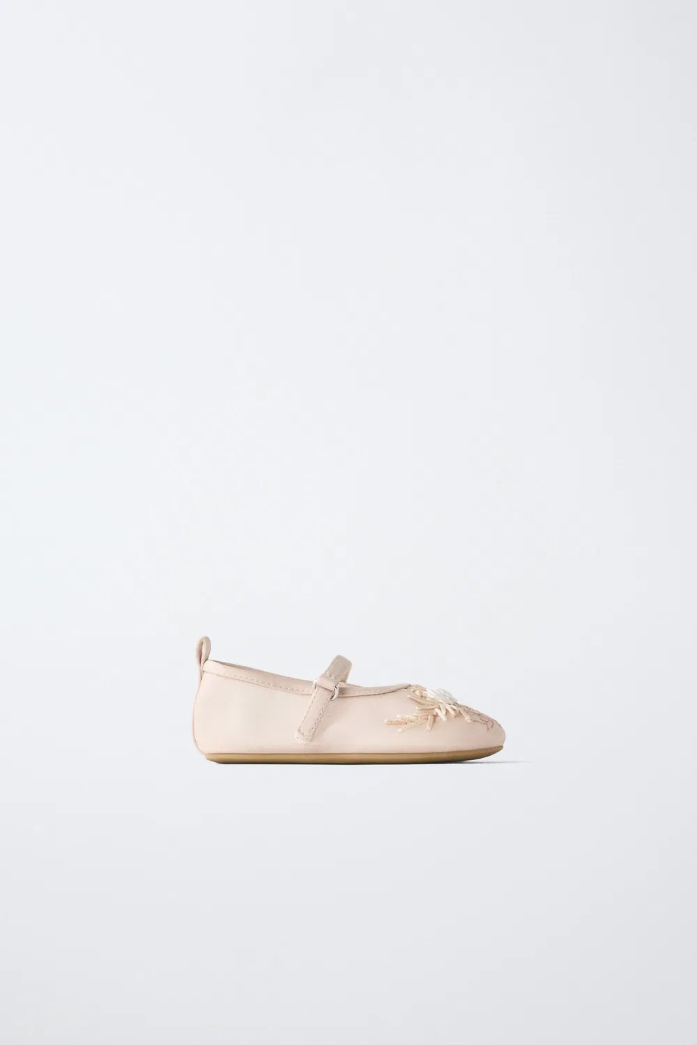 Балетные туфли из органзы с цветами ZARA, Pink