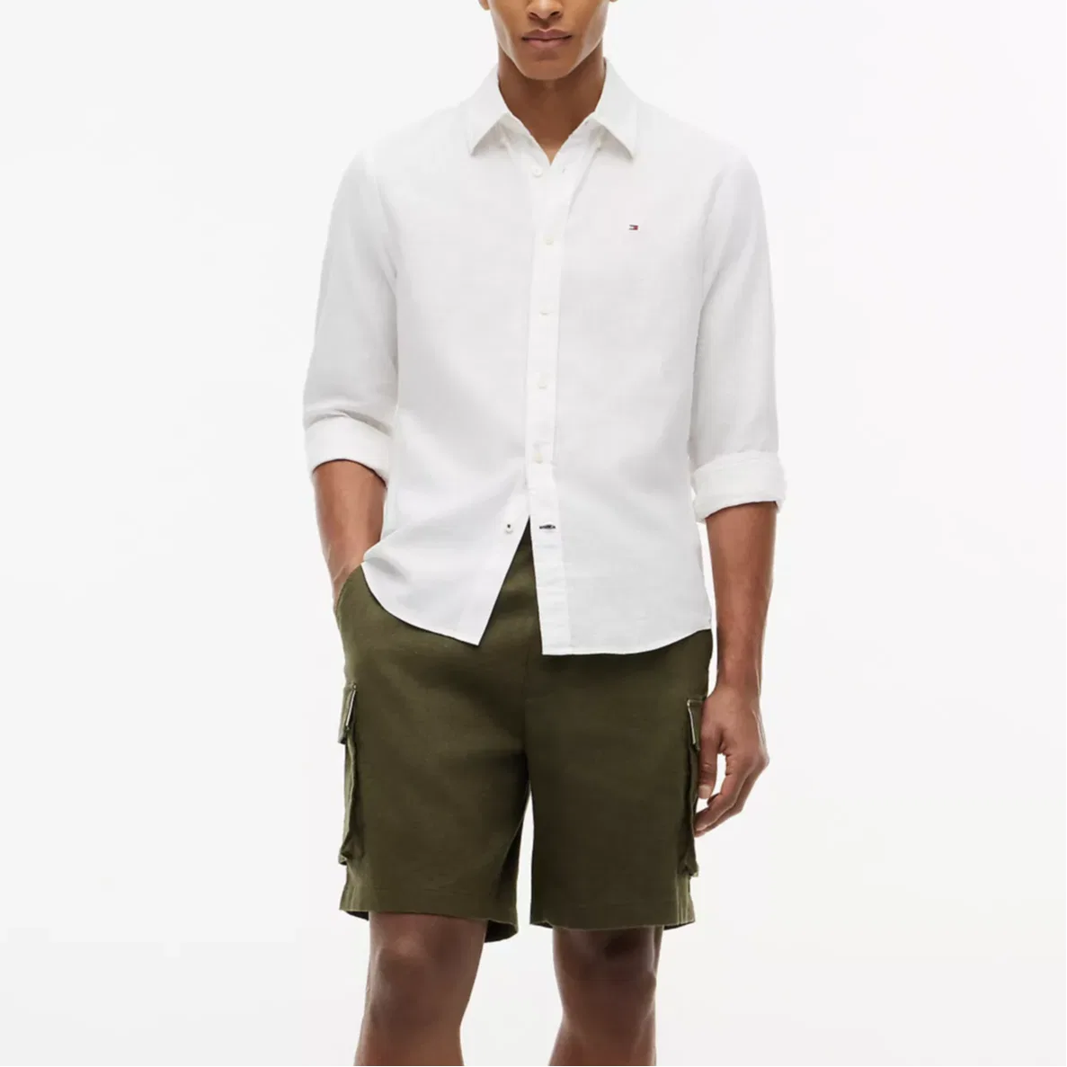 Мужская рубашка с отложным воротником Tommy Hilfiger, Optical White — фото 3