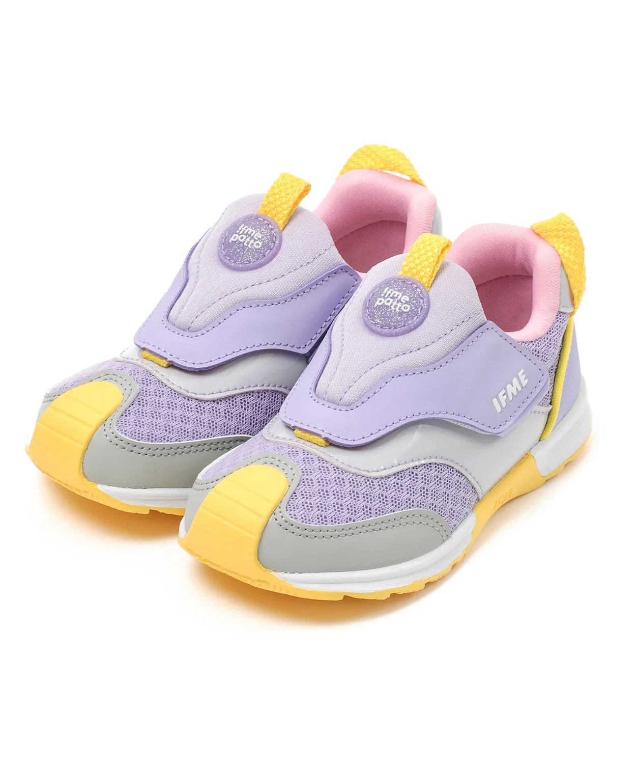 Детские кроссовки с цельнокроеным язычком и ремешком IFME joob patto, Purple