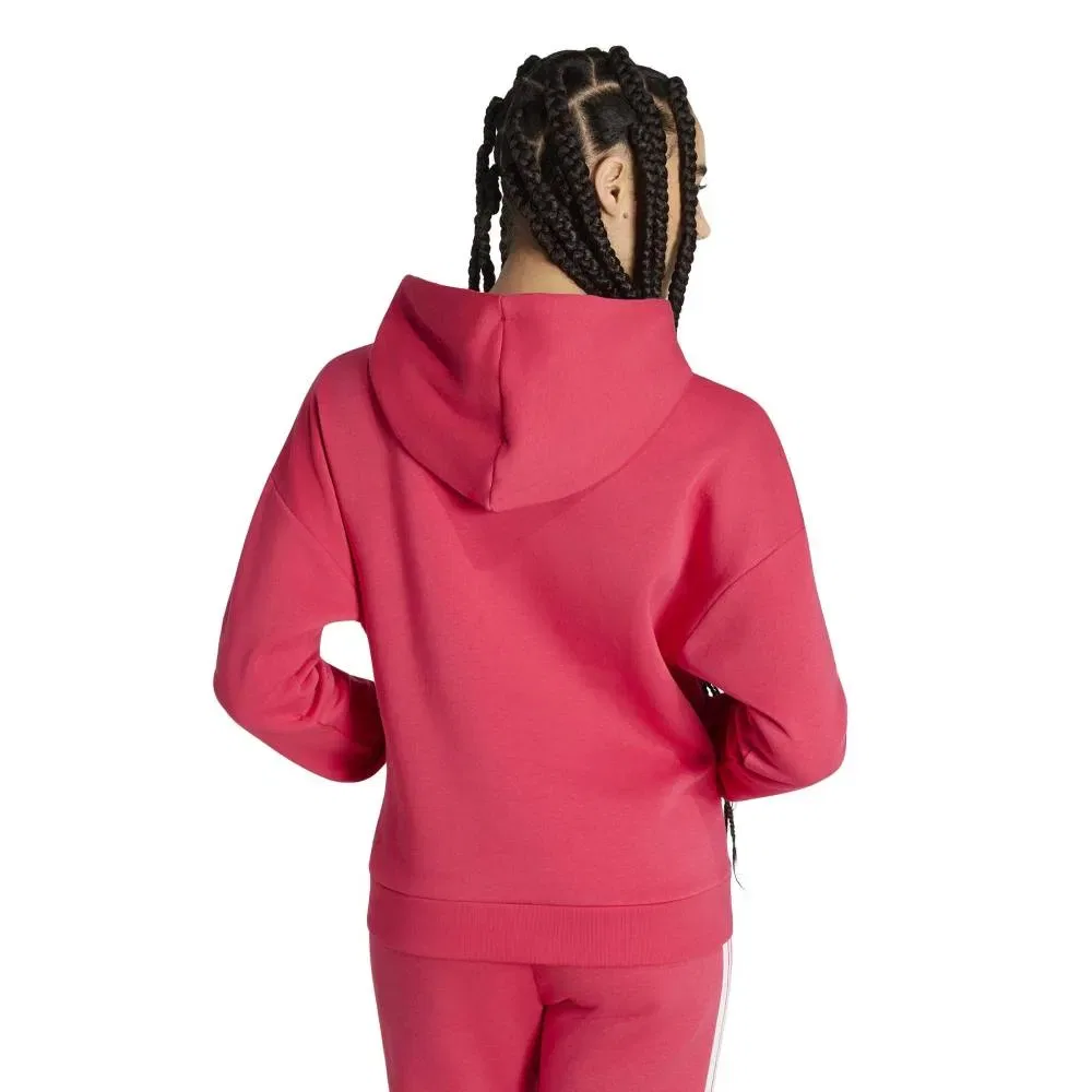 Женский свитшот с капюшоном без застежки Adidas Essentials Small Logo Feel Cozy, Pink — фото 2