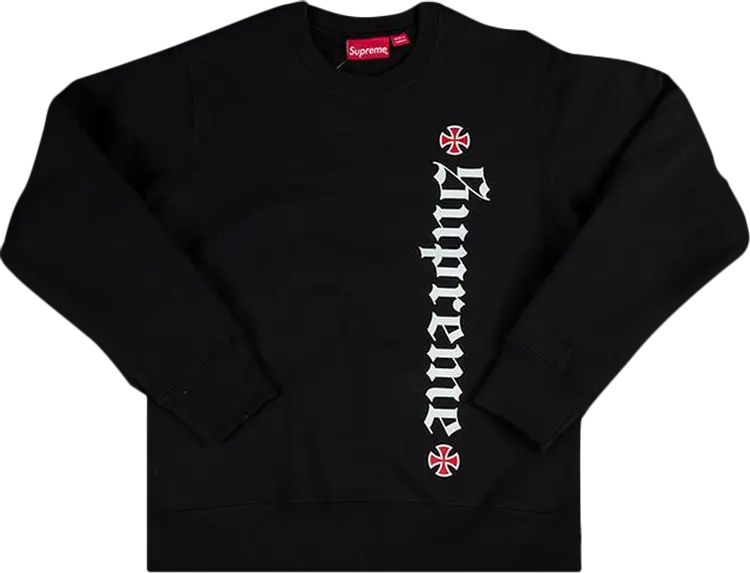 Толстовка Supreme x Independent f*ck The Rest Crewneck 'Black', черный — фото 2