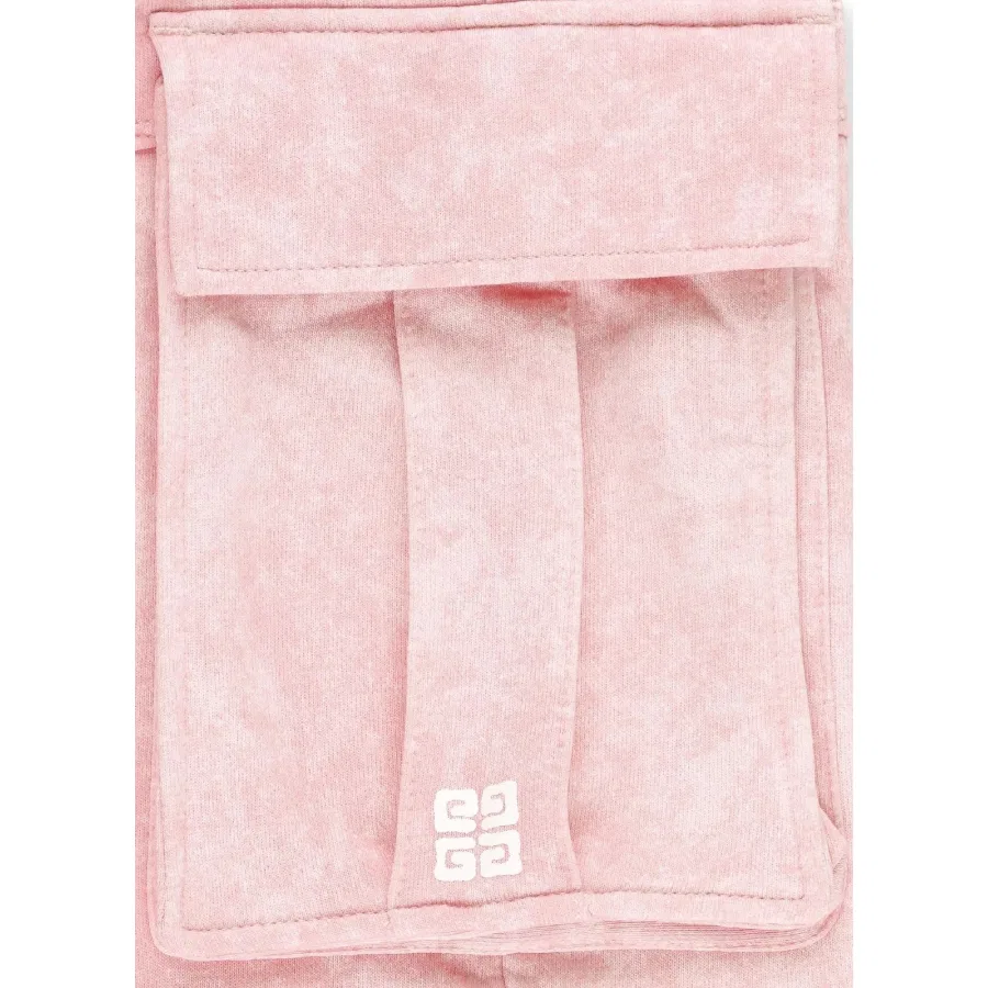 Брюки хлопковые с принтом Kids Logo-Printed Drawstring Cotton Trousers Givenchy, Pink Dark Pale Pink — фото 3