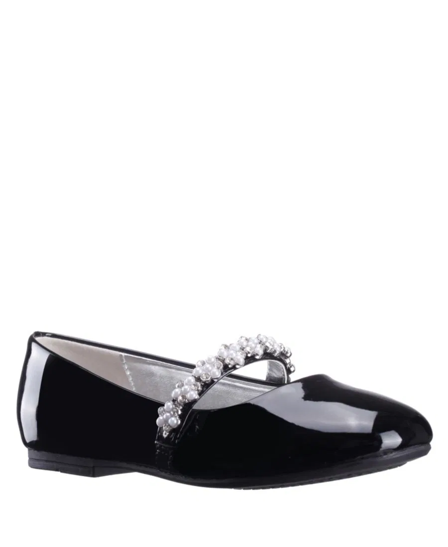 Балетки для девочек с кристаллами и жемчугом JOANSIE by Nina Shoes, Black