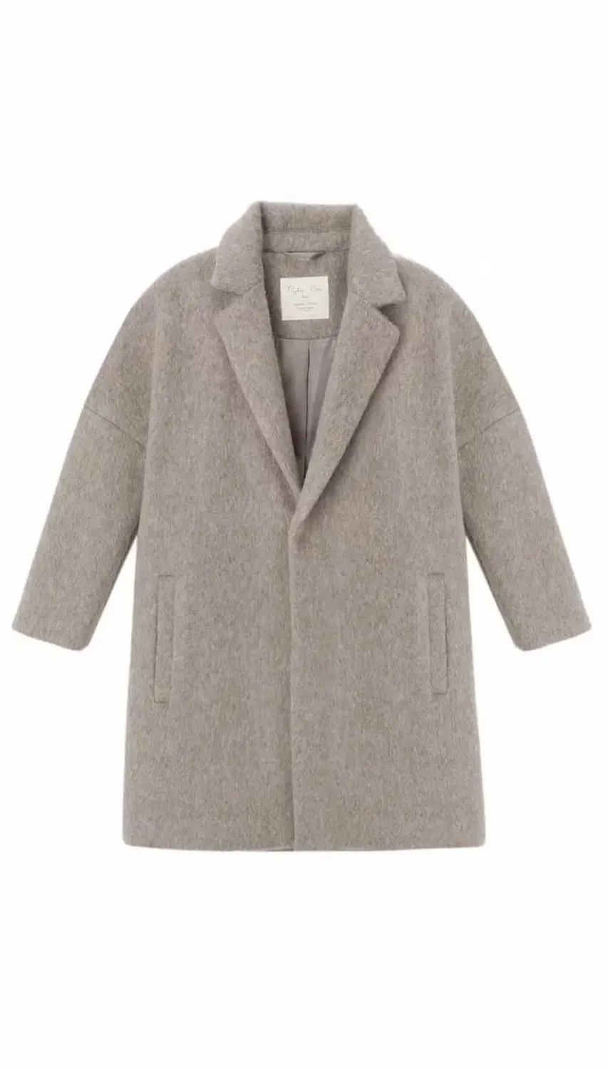 Детское пальто для девочек с объемным воротником Presley Longline Jacket Rylee + Cru, Camel — фото 4