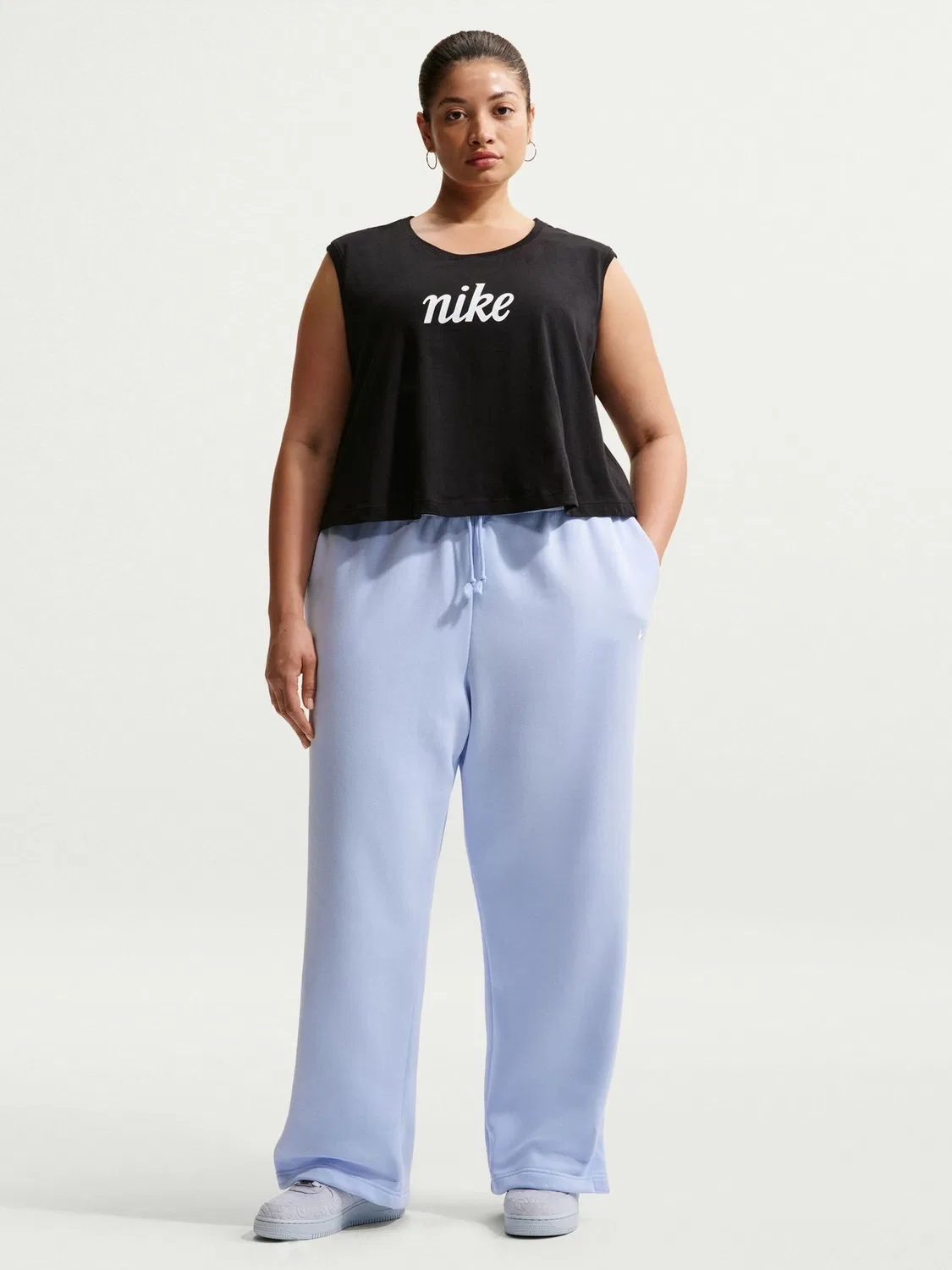 Штаны свободного кроя, высокая посадка Nike Sportswear Phoenix Fleece Nike, водный голубой