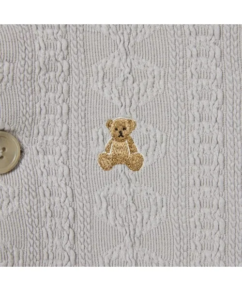Детский пончо-накидка с капюшоном, вышивкой POLO BCS, Ivory — фото 3