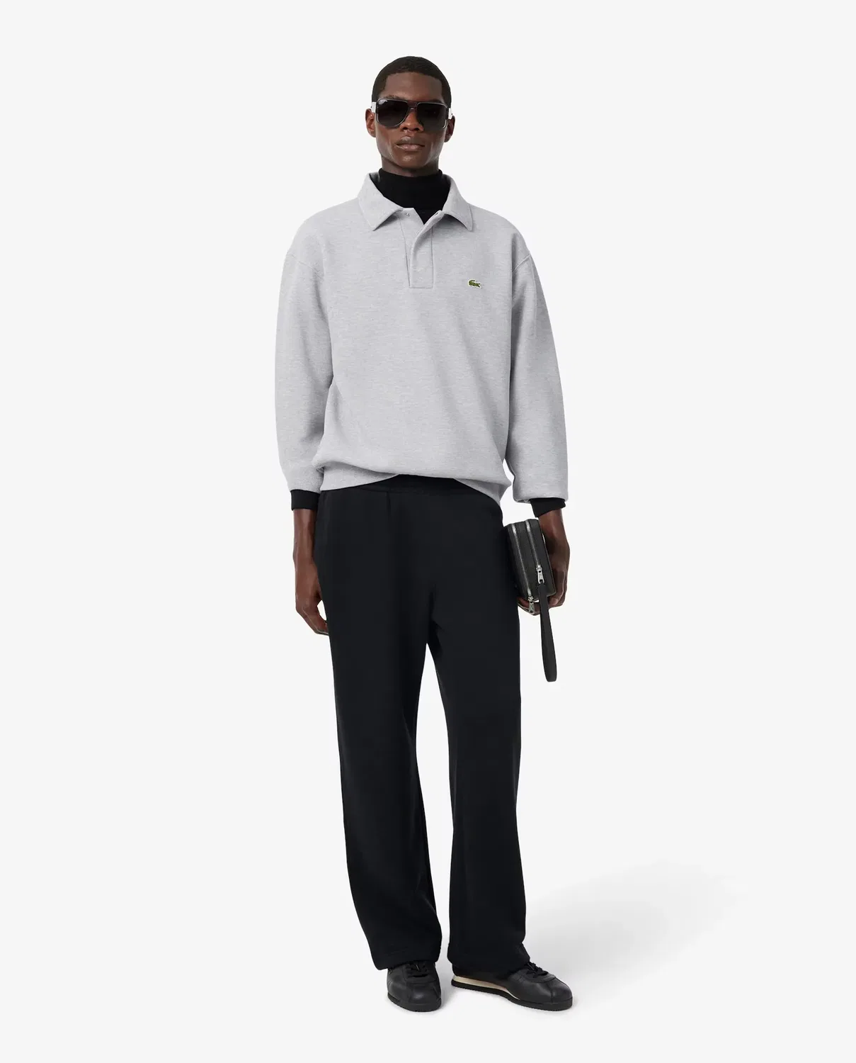 Спортивные штаны Lacoste свободного кроя из футера, мужские, Negro — фото 4