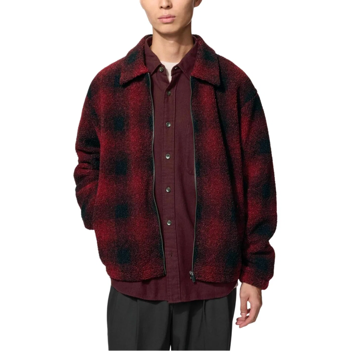 Мужская вельветовая куртка с лацканами, 16 Red, UNIQLO — фото 3