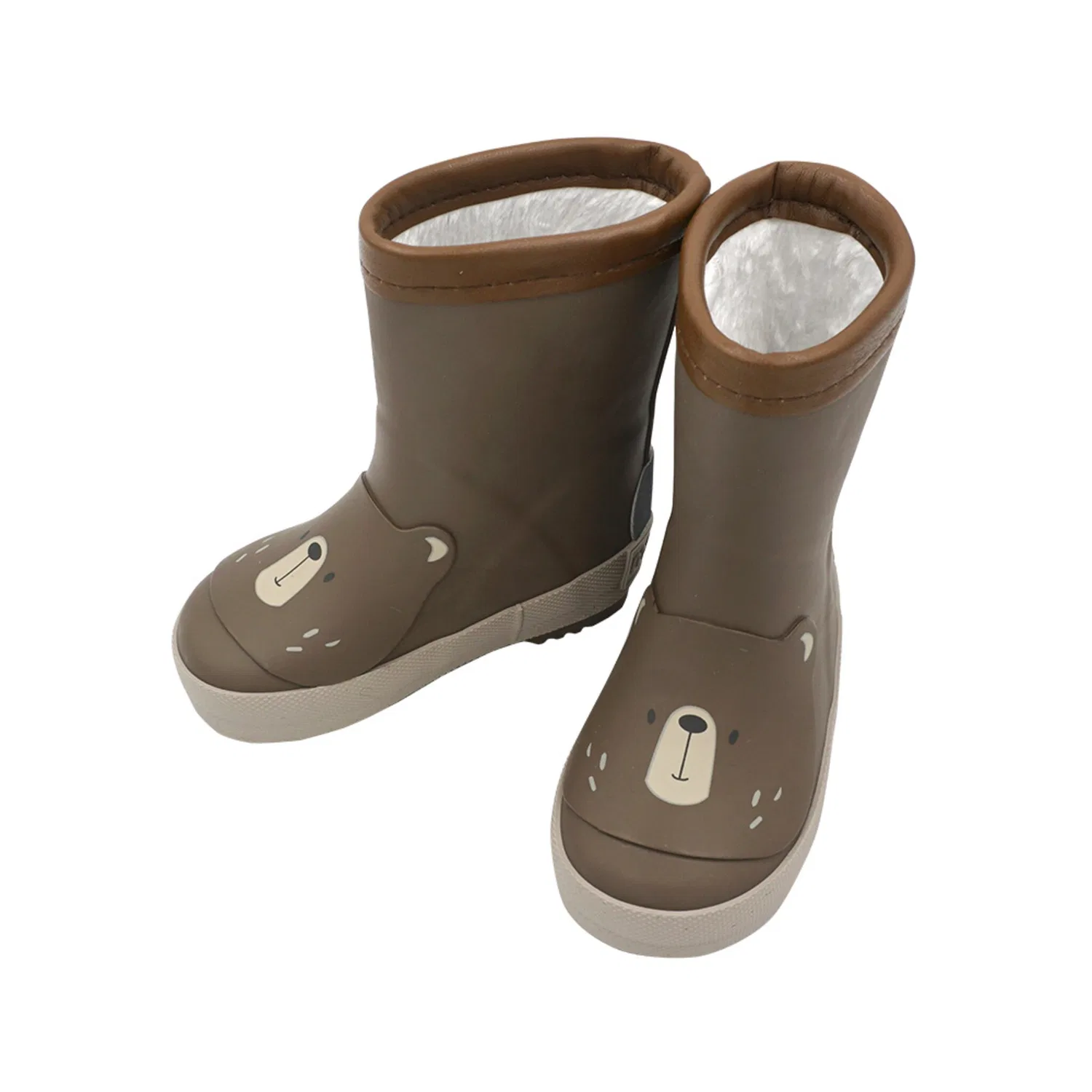 Детские резиновые сапоги с флисовой подкладкой MAXIMO, Dark Brown