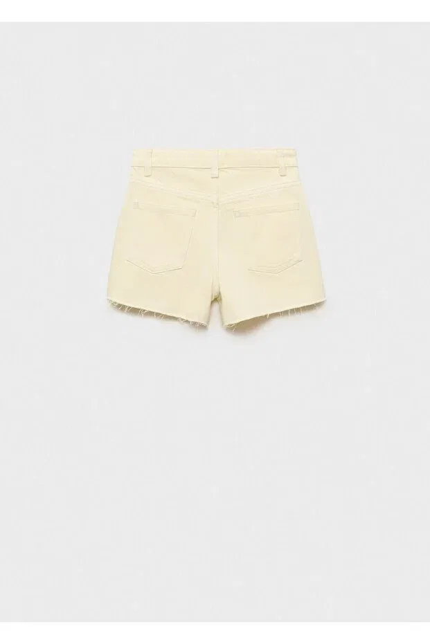 Детские шорты для девочек хлопковые Mango Kids, Pastel Yellow — фото 3