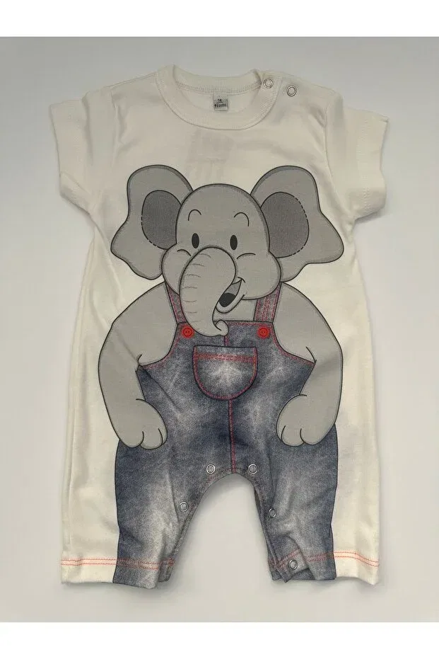 Детское боди-комбинезон для новорожденных с принтом Animal figured baby rompers Minibird Baby, Cream