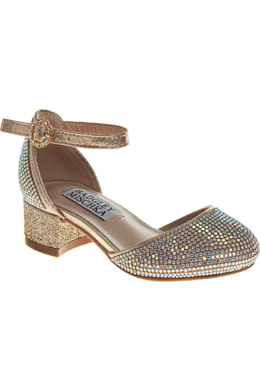 Детские туфли нарядные с пряжкой Badgley Mischka, Gold