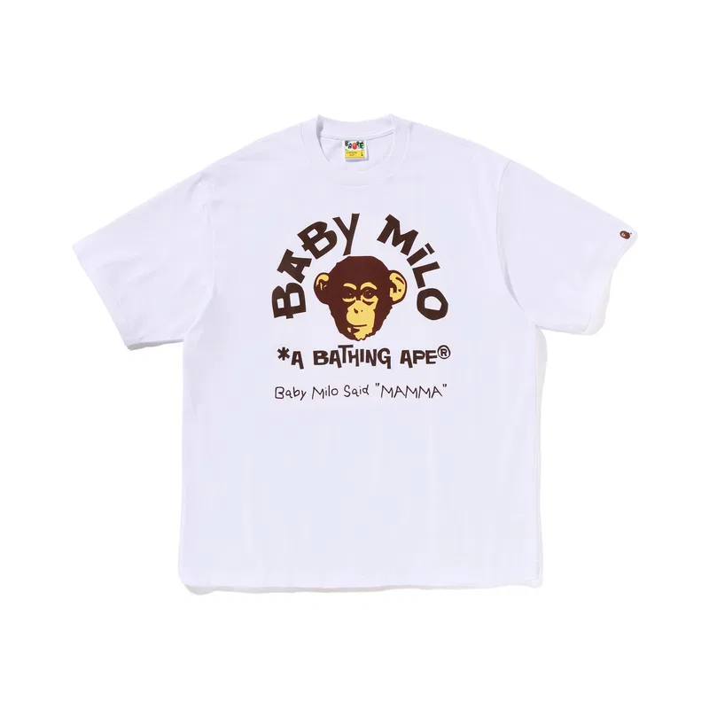 Детская футболка хлопковая Baby Milo T Shirts A BATHING APE, White