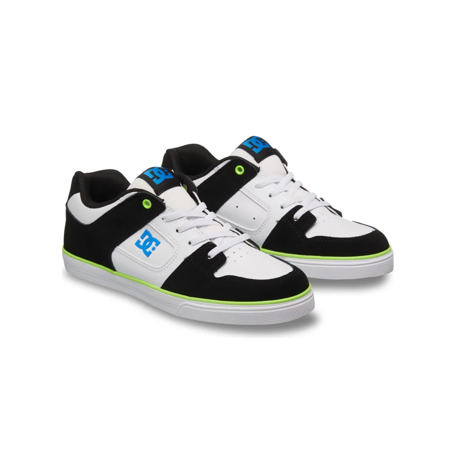 Детские кеды с эластичной шнуровкой DC Shoes, White/Green/Black
