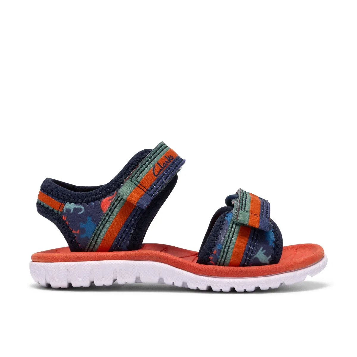 Детские сланцы с принтом Surfing Tide Clarks, Blue