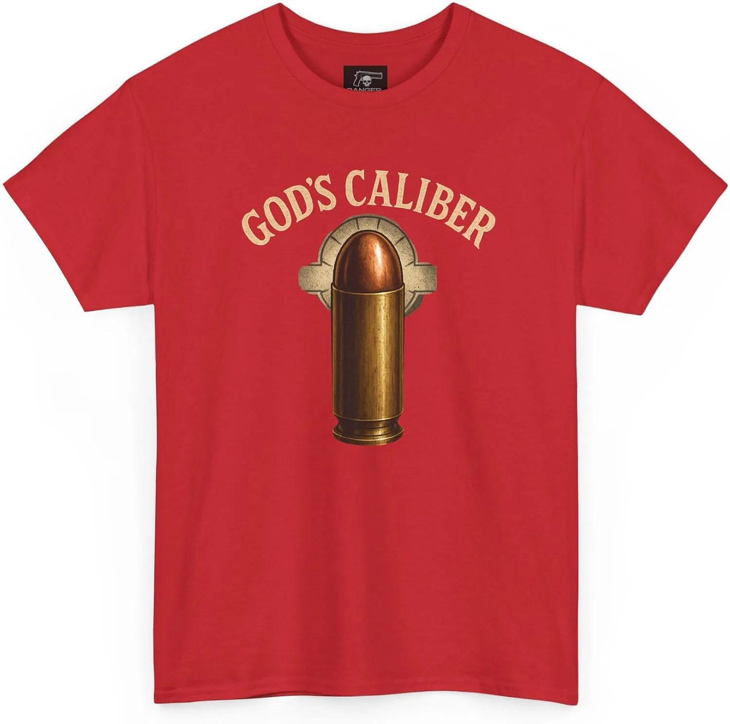 Мужская футболка с принтом God's Caliber, красный — фото 3