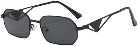 

Модные солнцезащитные очки для женщин 2026 года, винтажная металлическая оправа, многоугольные солнцезащитные очки для женщин, роскошные очки, черные и серые, один размер MTZJH, One Color