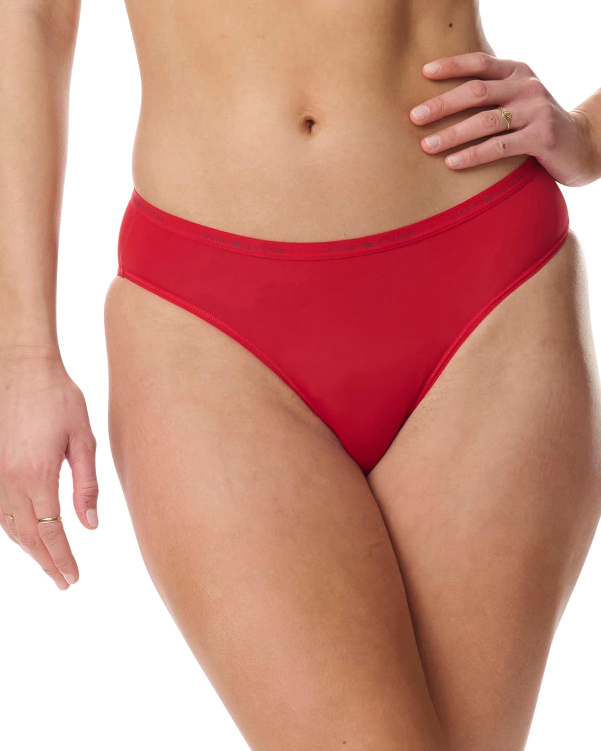 Комплект из 6 женских микро-бикини с логотипом Tommy Hilfiger, Tango Red/Micro Chip/Black — фото 2