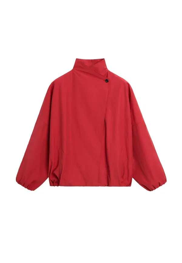 Куртка с высоким воротником Summer jacket Massimo Dutti, красный — фото 4