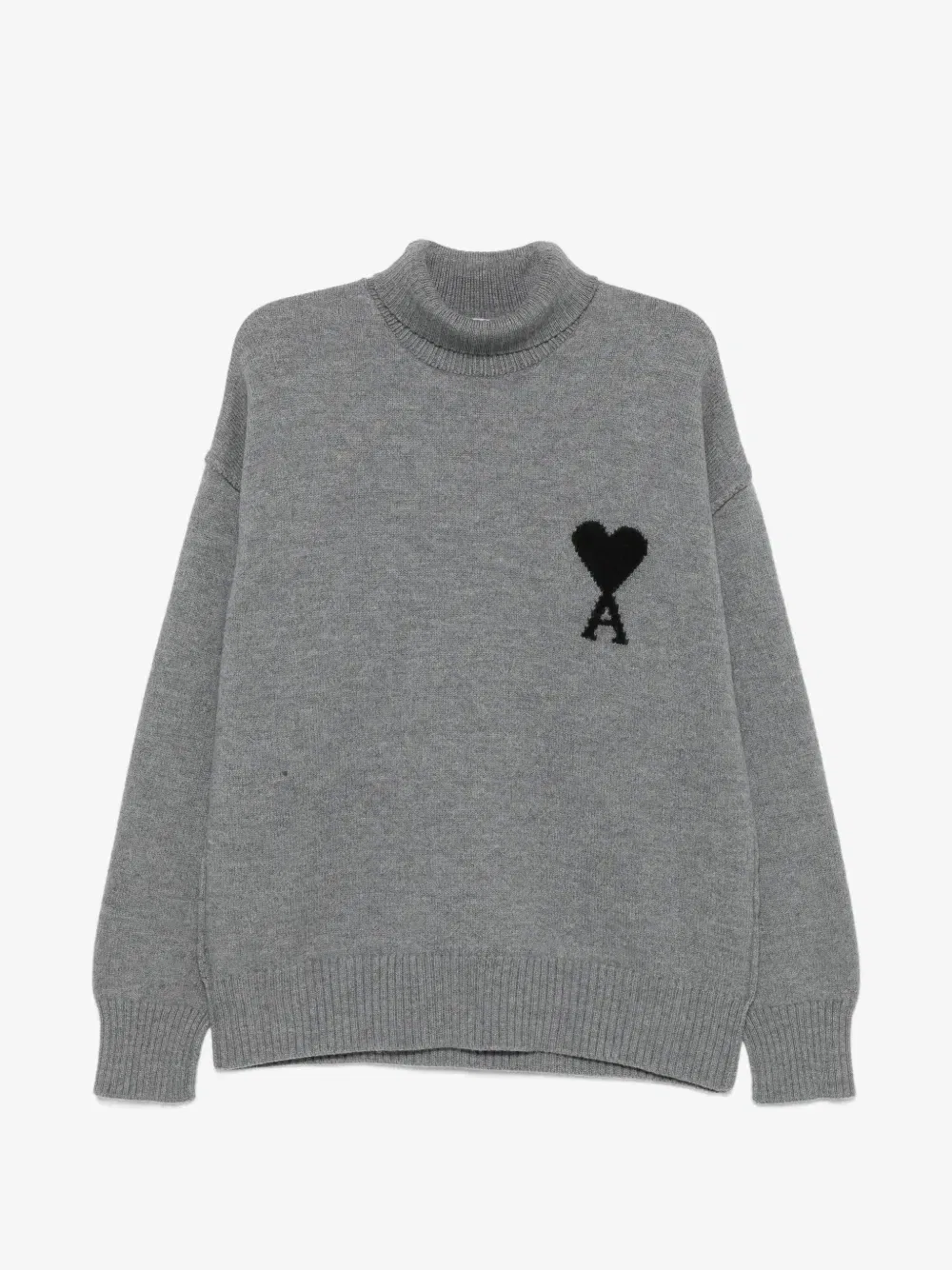 Свитер с монограммой Ami de Coeur AMI Paris, серый