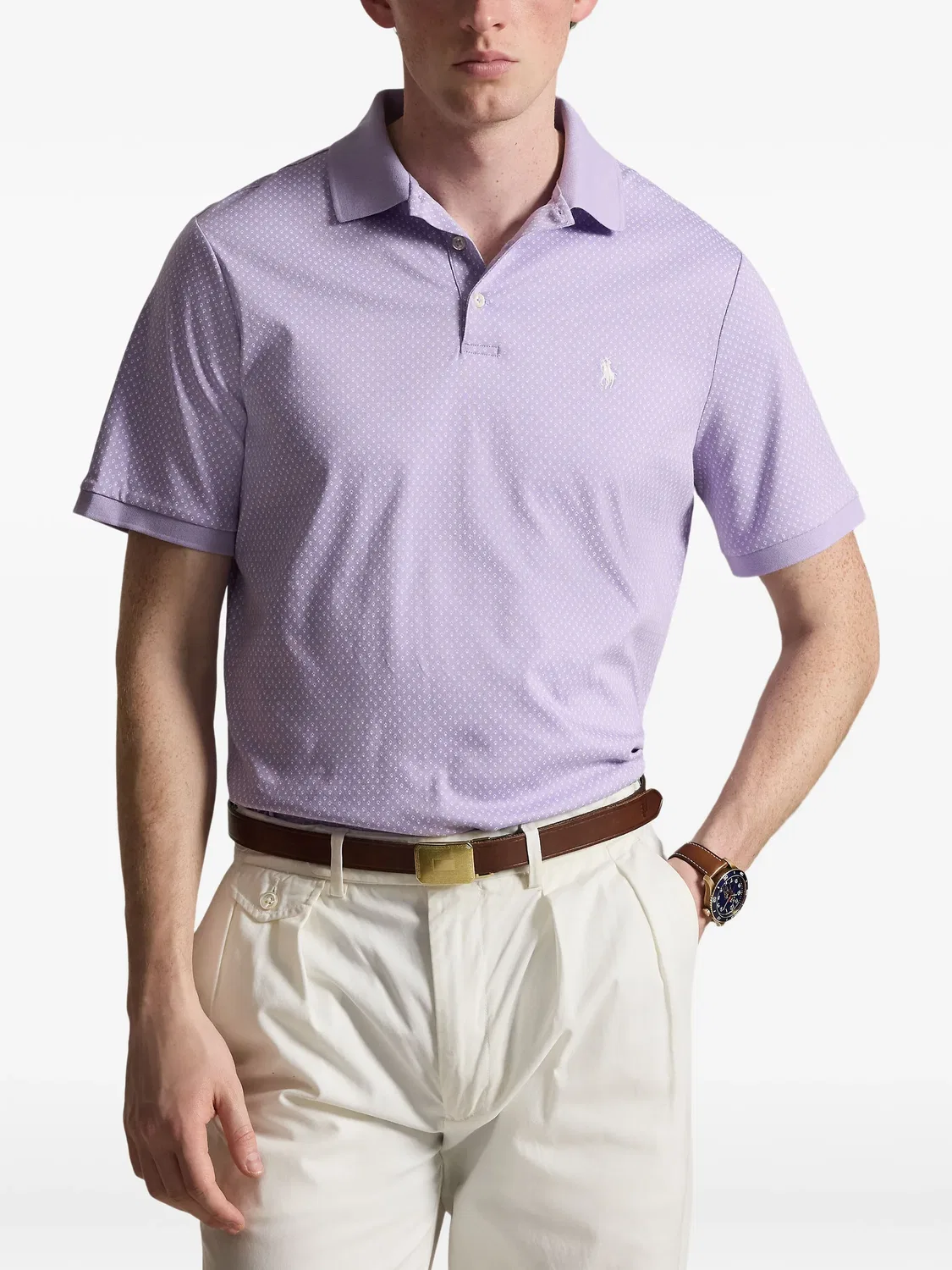 Рубашка поло с узором Polo Ralph Lauren, фиолетовый — фото 2