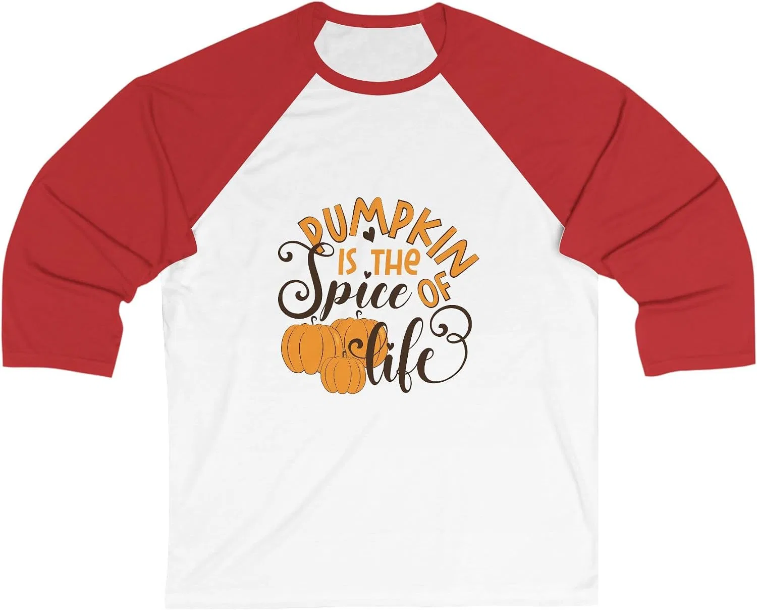 Женская футболка с длинным рукавом с принтом тыквы Bella Canvas 3001, White/Red