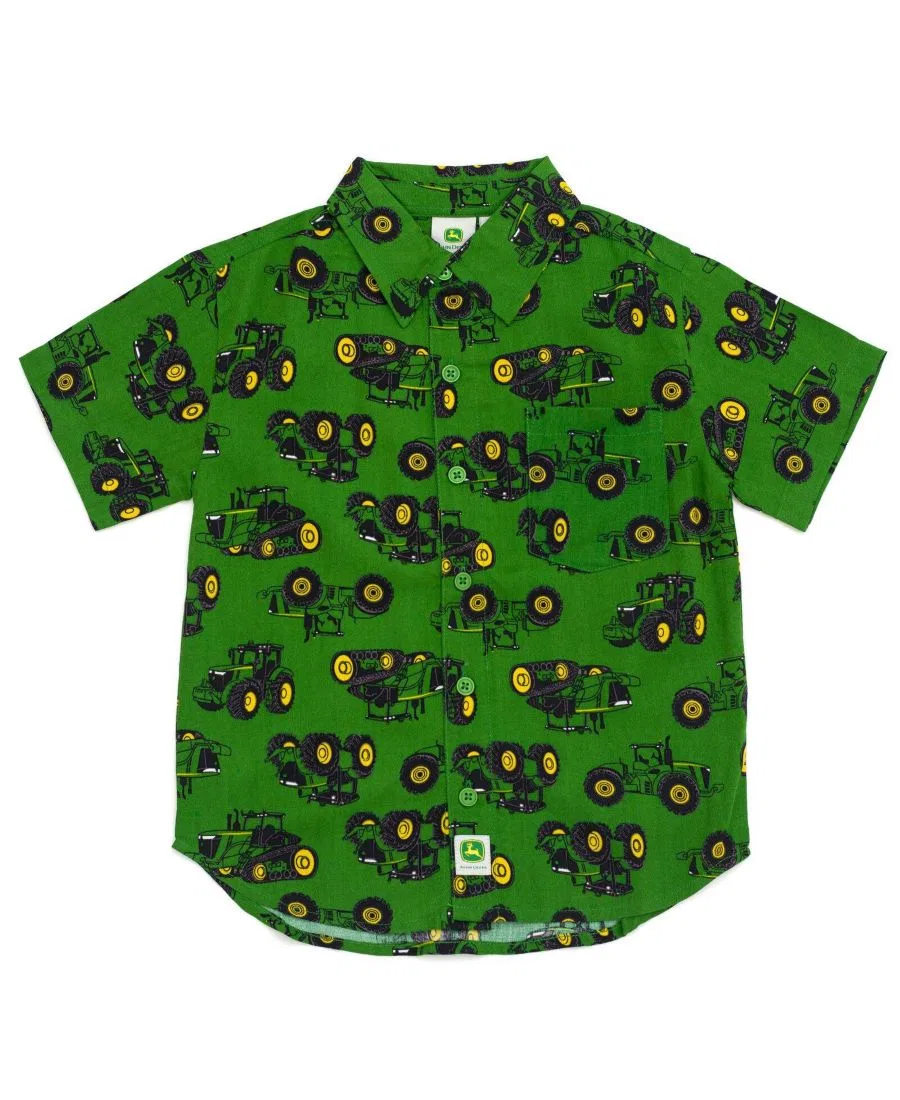 Детская рубашка с коротким рукавом John Deere, Tractor Green