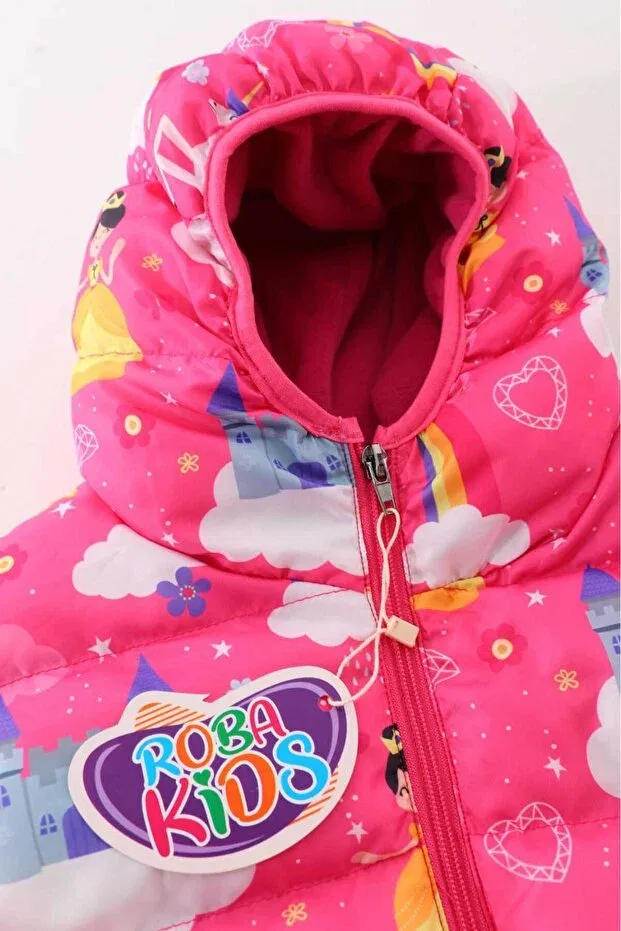 Детское зимнее пальто-пуховик для девочек с принтом Castle pattern Roba Kids, Multicolor — фото 3
